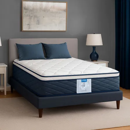 Colchón Queen Size Restonic Maverick + Almohadas Rs Blanco