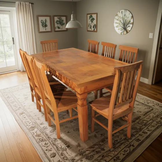 Mesa Rústica Para Jantar Cozinha/gourmet 1,80m + 8 Cadeiras