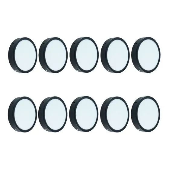 Lampara Led Sobreponer Color Negro 18w Luz Blanca 10 Piezas