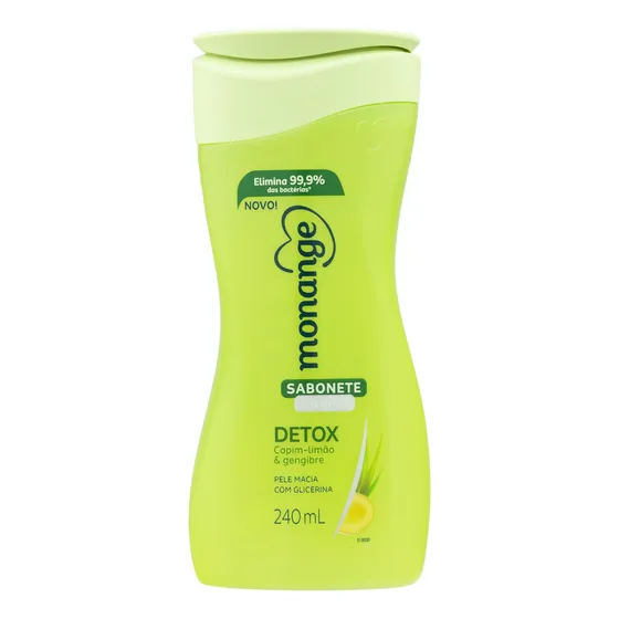 Sabonete líquido Monange Detox Capim-Limão & Gengibre 240 ml