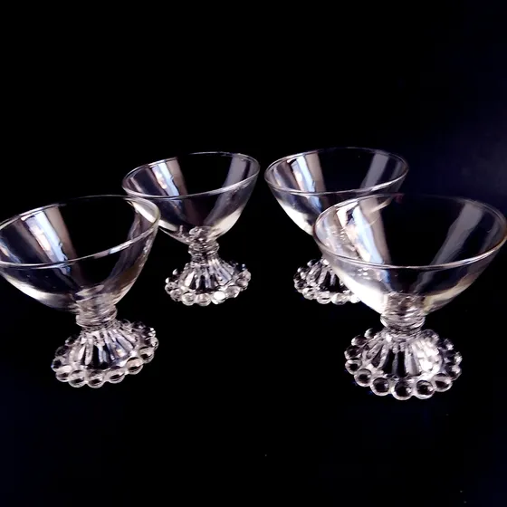 Cuatro Copas Vintage Para Postre Vidrio Anchor Hocking