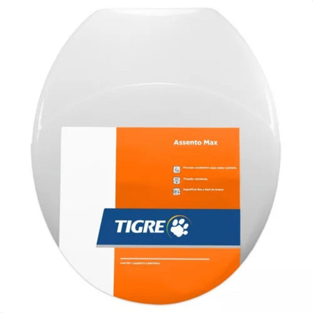 Assento Sanitário Max Branco Tigre Oval Anatômico Assento Sanitário Max Branco Tigre Oval Anatômico