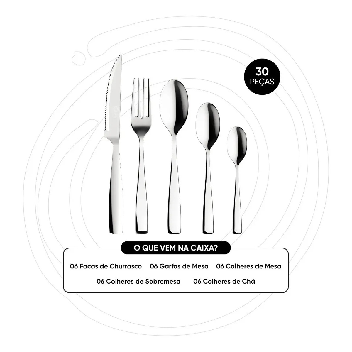 Jogo de facas churrasco Oxford com 30 pecas