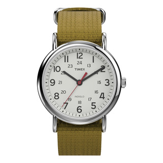 Reloj Timex Weekender Unisex De 38 Mm Con Carcasa Plateada Y Reloj Timex Weekender Unisex De 38 Mm Con Carcasa Plateada Y
