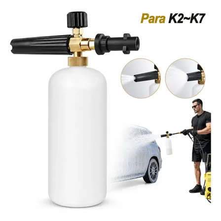 Snow Foam Canhão de Espuma para Karcher K2 K3 K4 K5 K6 K7 Lavadora de Alta Pressão Aplicador de Espuma com Engate Rapido 1L