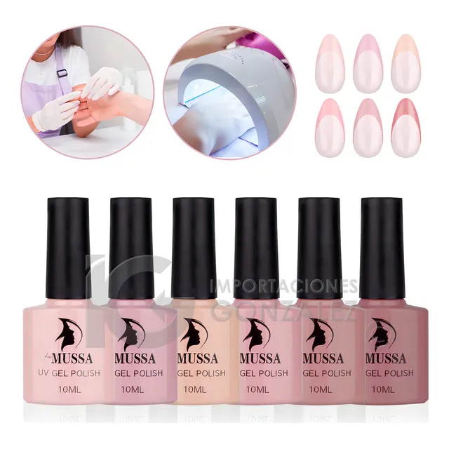 Gama De Gel Semipermanente Mussa® 6 Esmaltes Para Uñas Uv Color Gama The New Nude