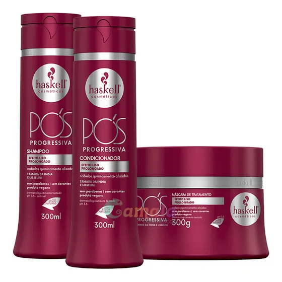 Kit Haskell Pós Progressiva Sh + Cond Máscara 250g