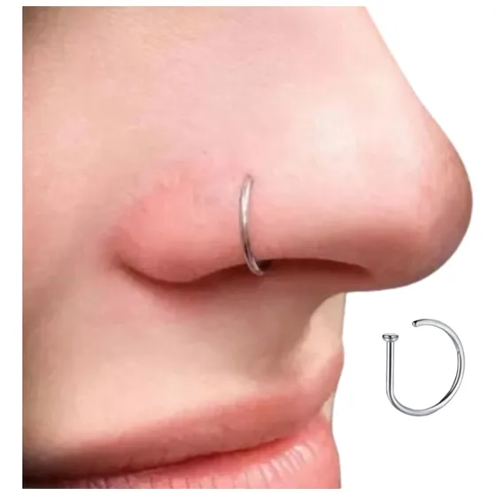 Piercing Falso Argolla Nariz Aro Sin Perforación 