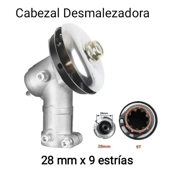 Cabezal Desmalezadora 28 Mm X 9 Estrías Toyama Domopower