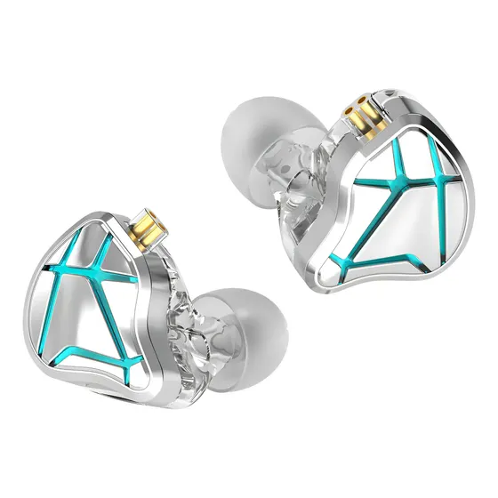 Kz Esx In Ear Monitor Edicion Especial No! Edx Pro Zsn Zs10! Color Plateado Luz Turquesa | Cuotas sin interés