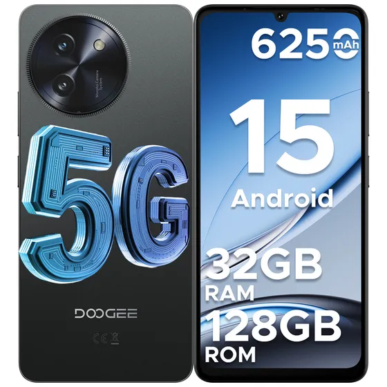 Doogee Note 59 Celular 5g 6250 mAh Android 15 6.75 HD+ 120 Hz 8 GB Ram +128 GB Rom NFC Cámara 16 MP