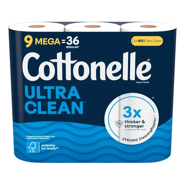 Papel Higiénico Cottonelle Ultra Clean, 9 Mega Rollos (9 ...