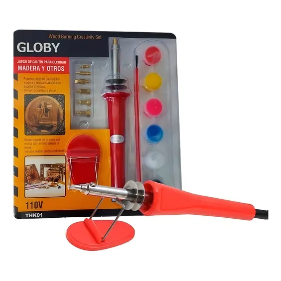 Cautín Pirograbador + Acuarela + Pincel Madera Cuero Corcho! 110v