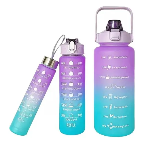 Combo De 3 Termos De Agua Botellas Motivacionales Fitness