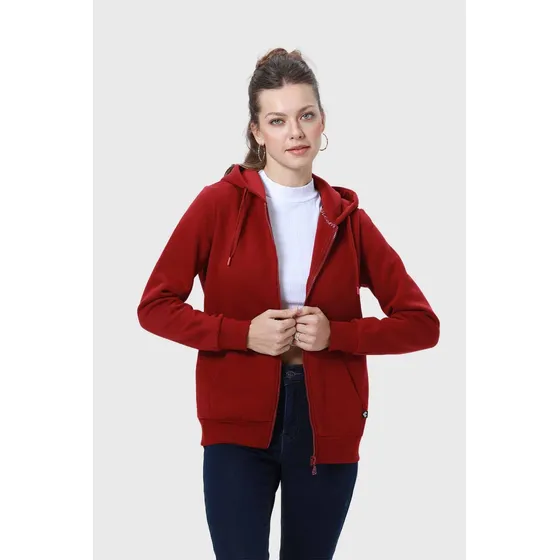 Polerón Mujer Hoodie Burdeo
