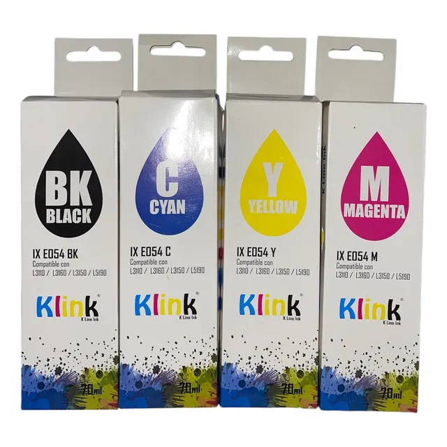 Kit 4 Tinta Compatible Con Epson 544 L1110 L3110 L3150 T544
