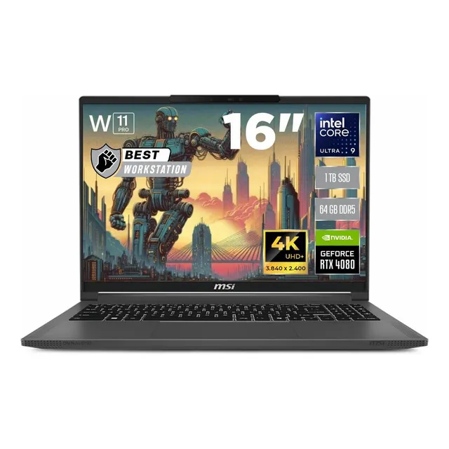 Portátil Msi Creator 16 Core Ultra 9 Rtx 4080 64gb Win11 Pro