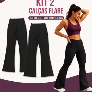 Kit 2 Calças Legging Flare Bailarina