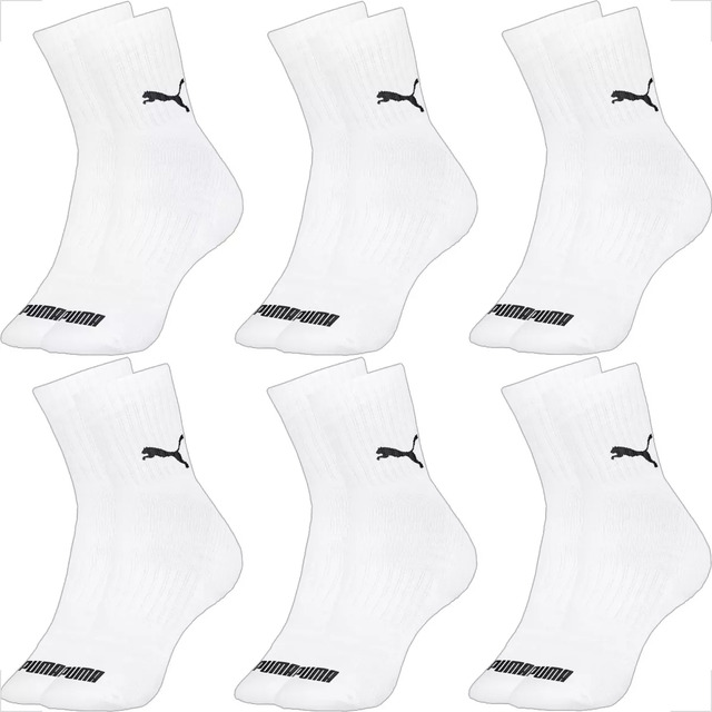 Kit 6 Pares Meias Puma Cano Médio Masculino Adulto Algodão