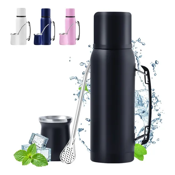 Termo Agua Set Mate Caliente Ace Acero 1 Litro Tapa Bombill