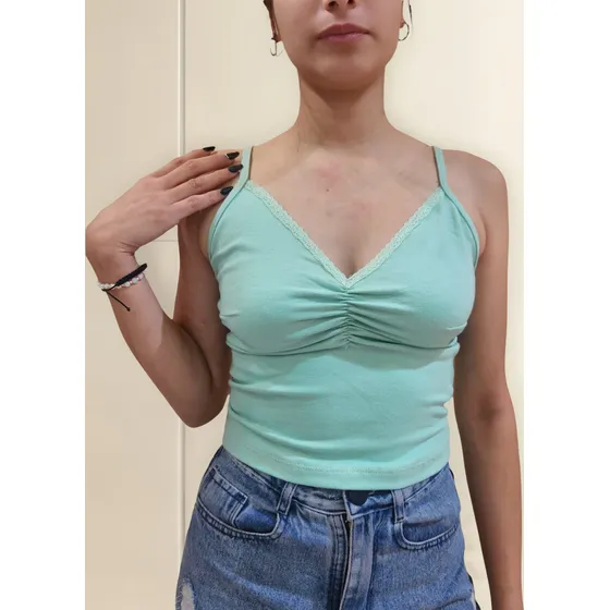 Musculosa Velvett Algodón Mujer Escote V Diaria