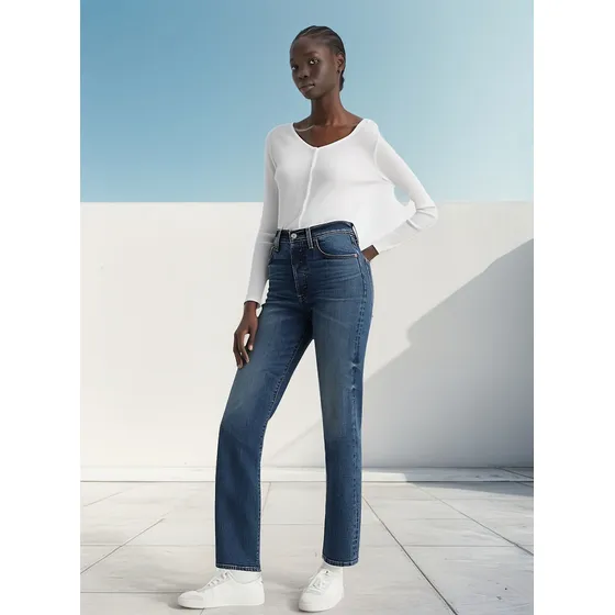 Jean Levis Ribcage High Rise Straight Ankle Importado