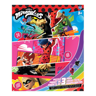 Quebra-cabeças Tcg Toys Miraculous Ladybug 3 Em 1 Para Crian Quebra-cabeças Tcg Toys Miraculous Ladybug 3 Em 1 Para Crian
