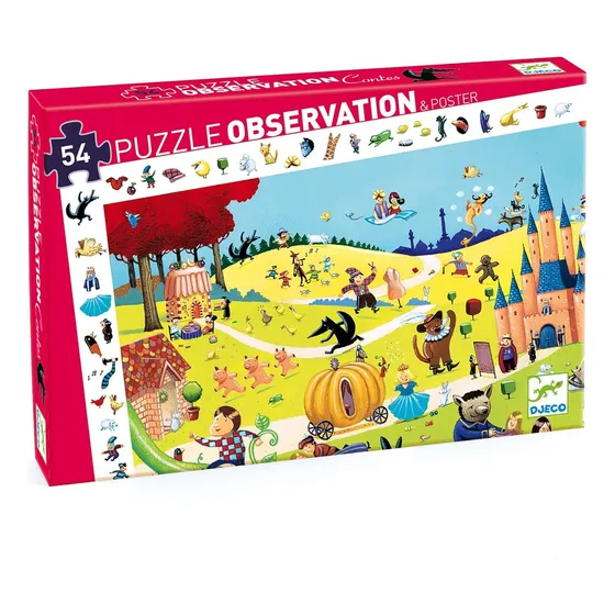 Puzzle De Observación Cuentos Infantiles Djeco 54 Piezas