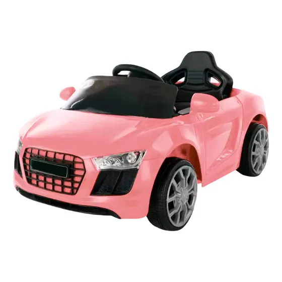 Auto A Batería Rosa Con R/control Padres 6v Luces Sonido 