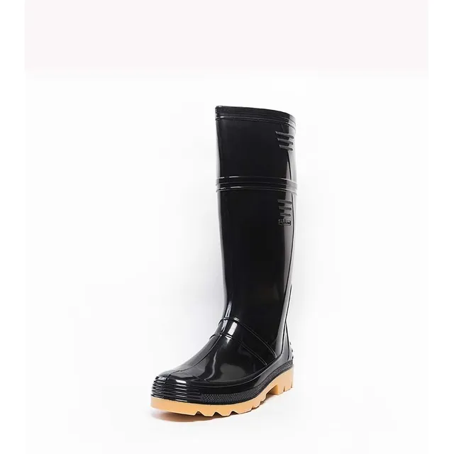 Bota Robusta Caña Larga Pvc Negra Sin Puntera