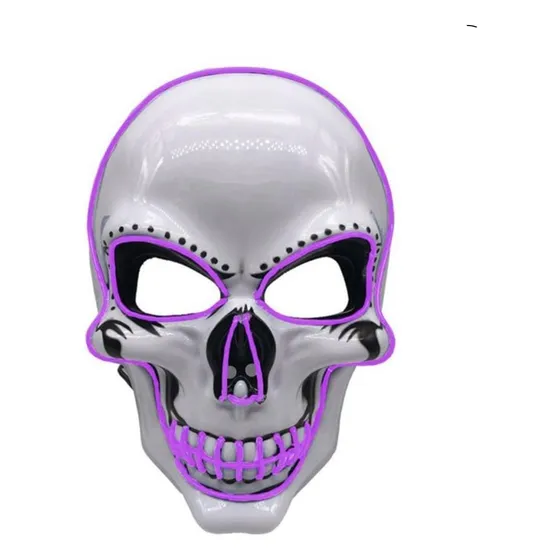 Máscara De Calavera Con Luces Led Para La Fiesta De Hallowee