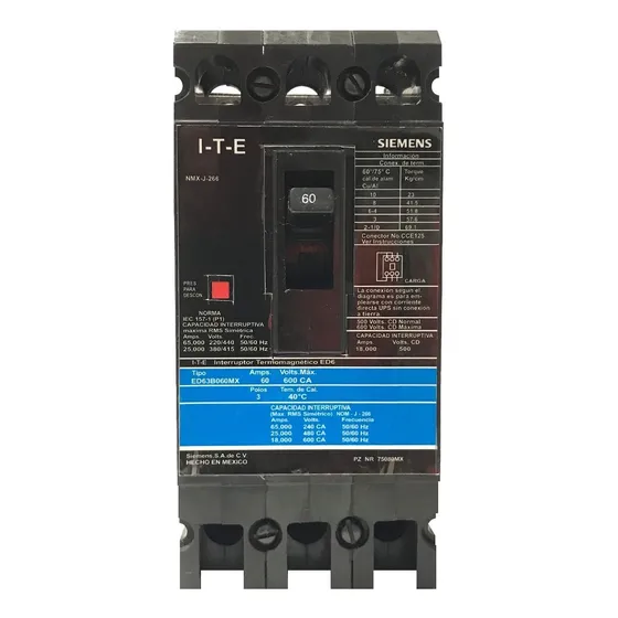 Interruptor Termomagnetico 60a Ed63b060mx Siemens