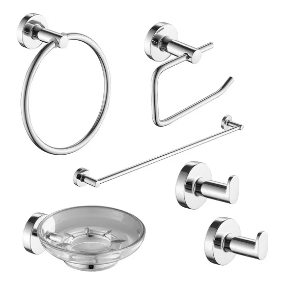 Accesorios Baño Kit Juego Piazza Sensus 6 Piezas Acero Inox