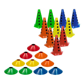 20 Pratos Para Circuito Agilidade + 20 Cones Furados Funcional 20 Pratos Para Circuito Agilidade + 20 Cones Furados Funcional
