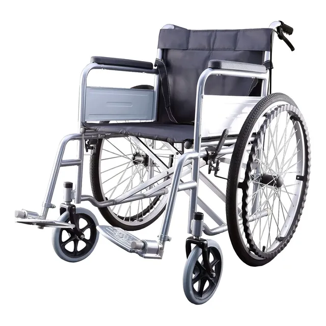 Silla Ruedas Todo Terreno Llantas Plegable Medico Uso Rudo Color Negro