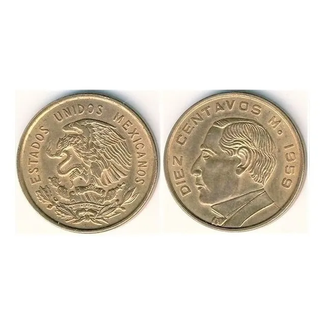 Moneda De Benito Juarez 10 Centavos 6pzs Cobre