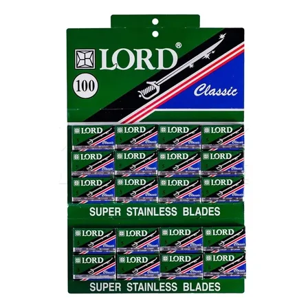 10 Cxs Lâminas Inox Barbear Classic Lord Lâmina 1000 Peças