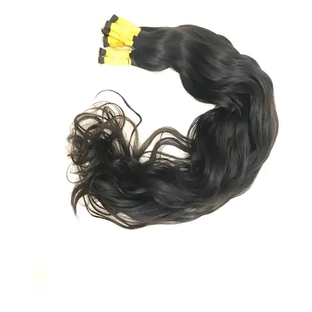 Cabelo Humano Para Mega Hair 40 A 45cm Leves Ondas 100grs Cor Castanho