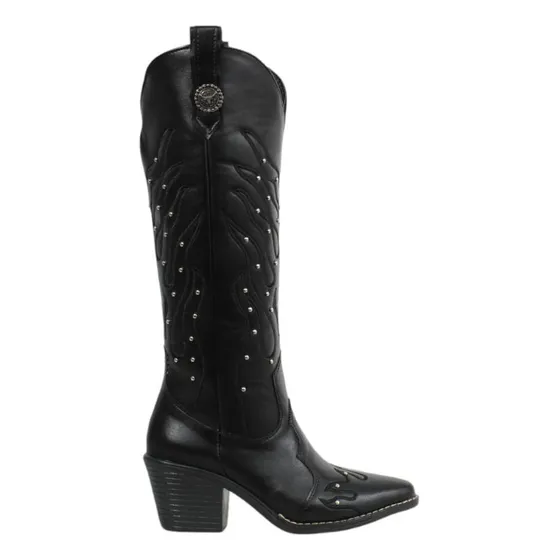 Botas Vaqueras Alta  Rodeo Cowboy Estoperoles Mujer Botines