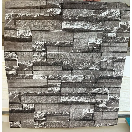 Placas 3d Autoadhesivas Piedra Gris Richard Yeso 70x77 Cm
