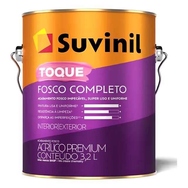 Tinta Parede Suvinil Cinza Cromio Fosco Lavável 3,6 Litros