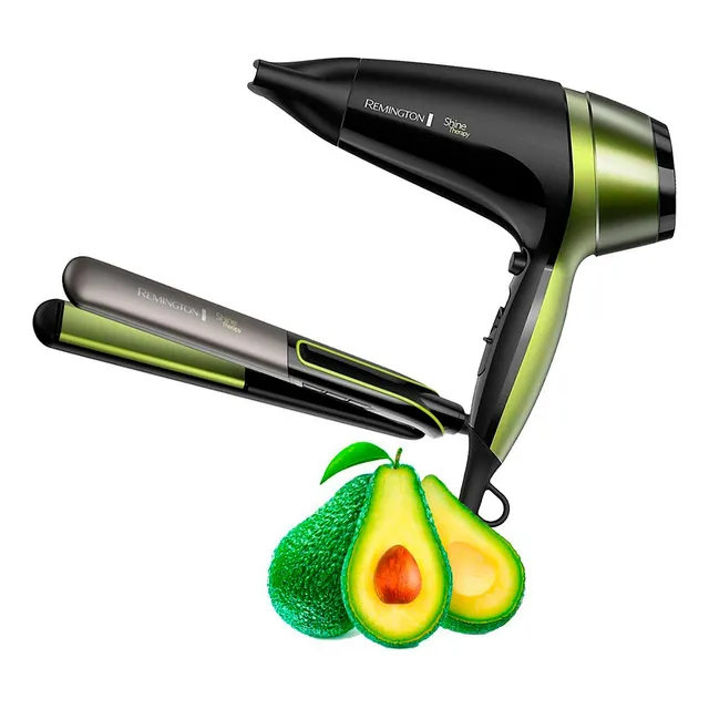 Combo Secadora Plancha Remington De Aguacate