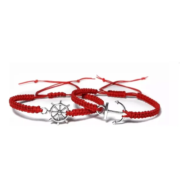 Pulseras Para Pareja Ancla Y Timón Novios (par)