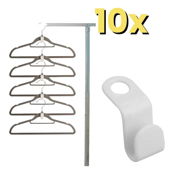 10 Mini Colgador Ropa Ahorra Espacio 10 Unidades