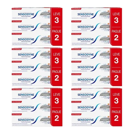 Kit Sensodyne Branqueador Extra Fresh Com 6 Promopacks Cada