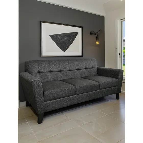Sillon 3 Cuerpos 1.80mts Living Departamento Anti Desgarro Gris Oscuro Chenille