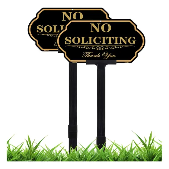 Letrero No Solicitar Patio Estaca Para Casa Aluminio 14 X 7 
