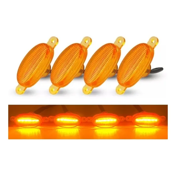 Luces Led Parrilla Camioneta 4x4 Auto 12v Ambar X 4 Unidades