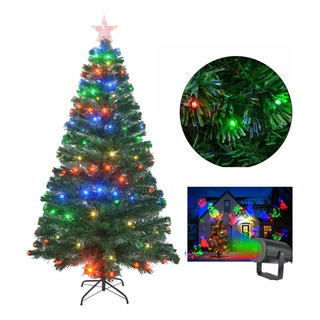 Arbol De Navidad 180 Fibra Optica Led Estrella + Proyector Arbol De Navidad 180 Fibra Optica Led Estrella + Proyector