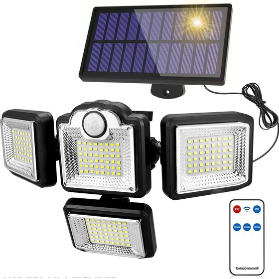 Vedd® Lámpara Solar De Pared Exteriores Sensor Luz 192 Led Estructura Negro